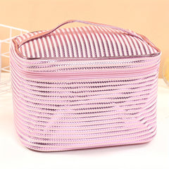 Striped Travel Storage Bag Portable Cosmetics Business Trip Toiletry Bag