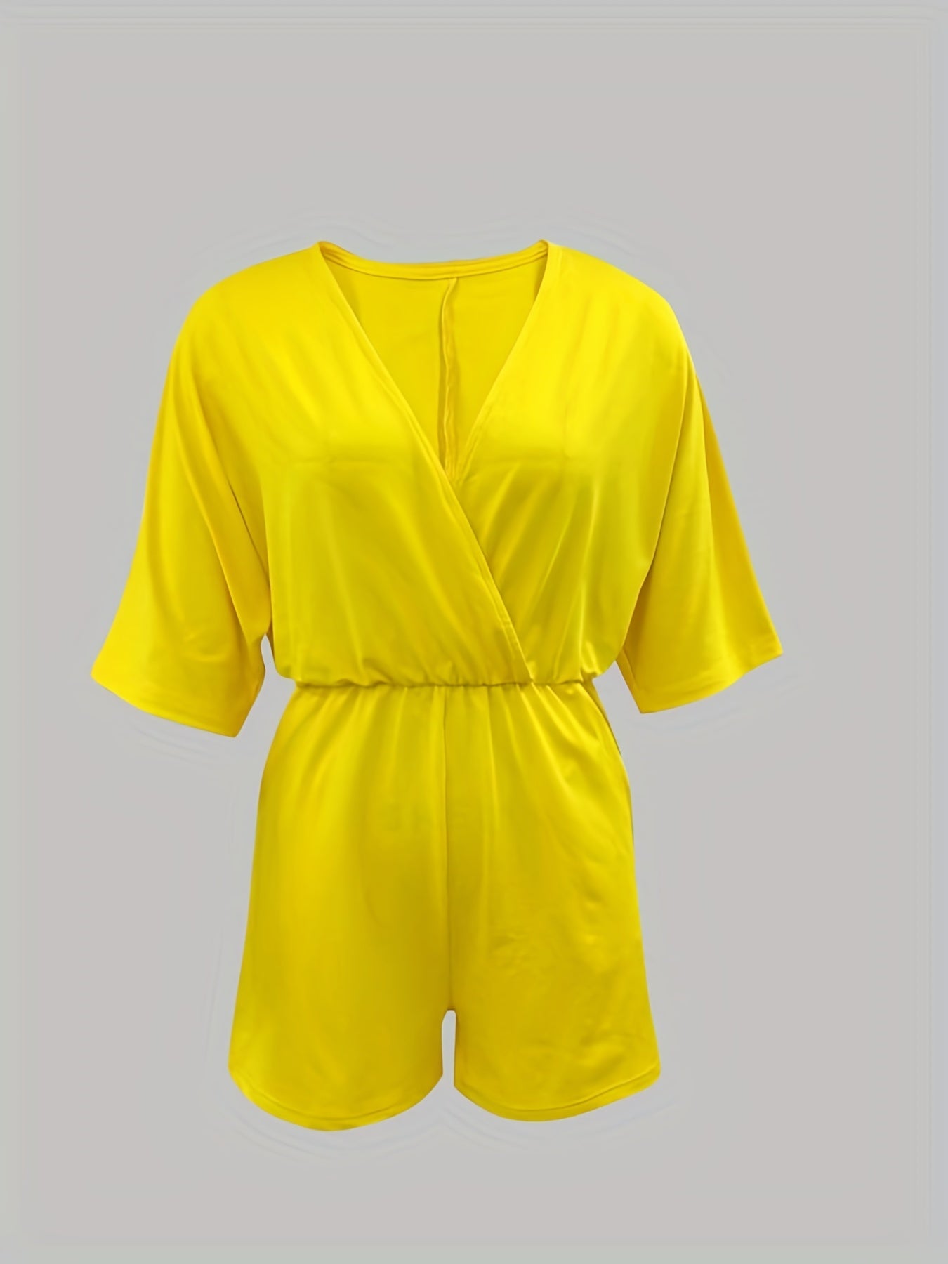 Short Sleeve Romper Jumpsuit Drawstring Waist Casual