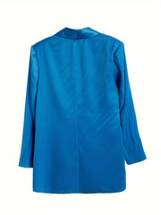  Solid Open Front Blazer