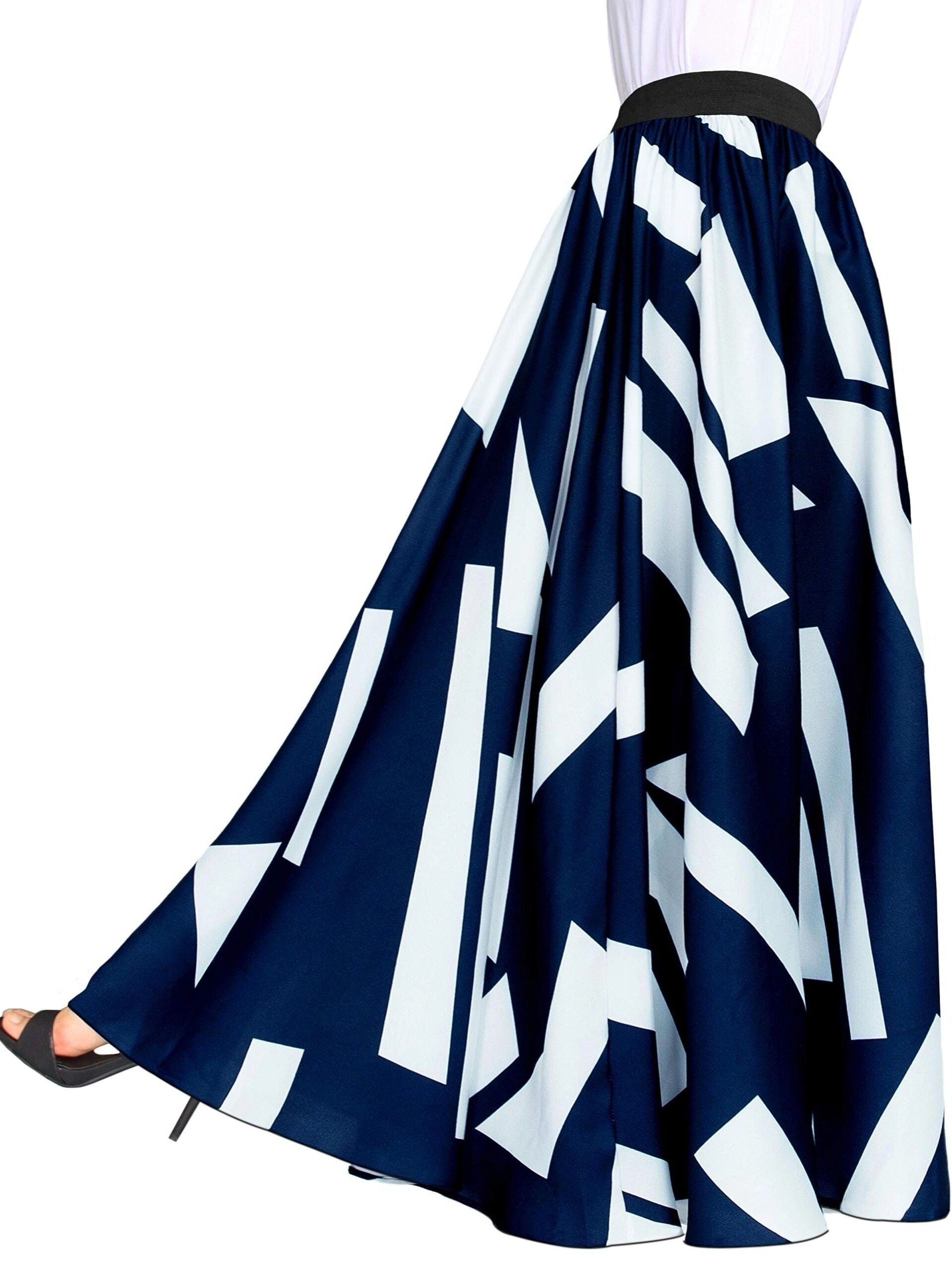  Street Style Random Print Maxi Skirt