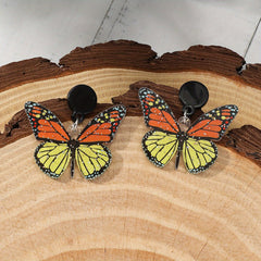 Butterfly Pendant Retro Dangle Earrings Acrylic Jewelry Gift For Women Girls