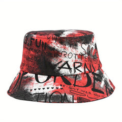 Hip Hop Graffiti Tie Dye Bucket Hat Unisex Lightweight Fisherman Cap