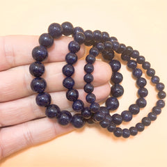 Sand Natural Stone Ball Bracelet with Elastic Rope
