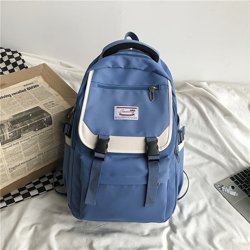 Men's Nylon Backpack Student Buckle Backpack