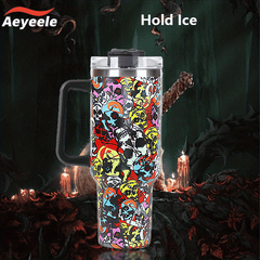 Aeyeele 40oz Skull Series Water Bottle Tumbler Insulated Stainless Steel