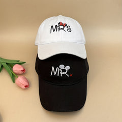 Mr Mrs Bow Embroidered Baseball Cap Solid Sunshade Dad Hat Adjustable