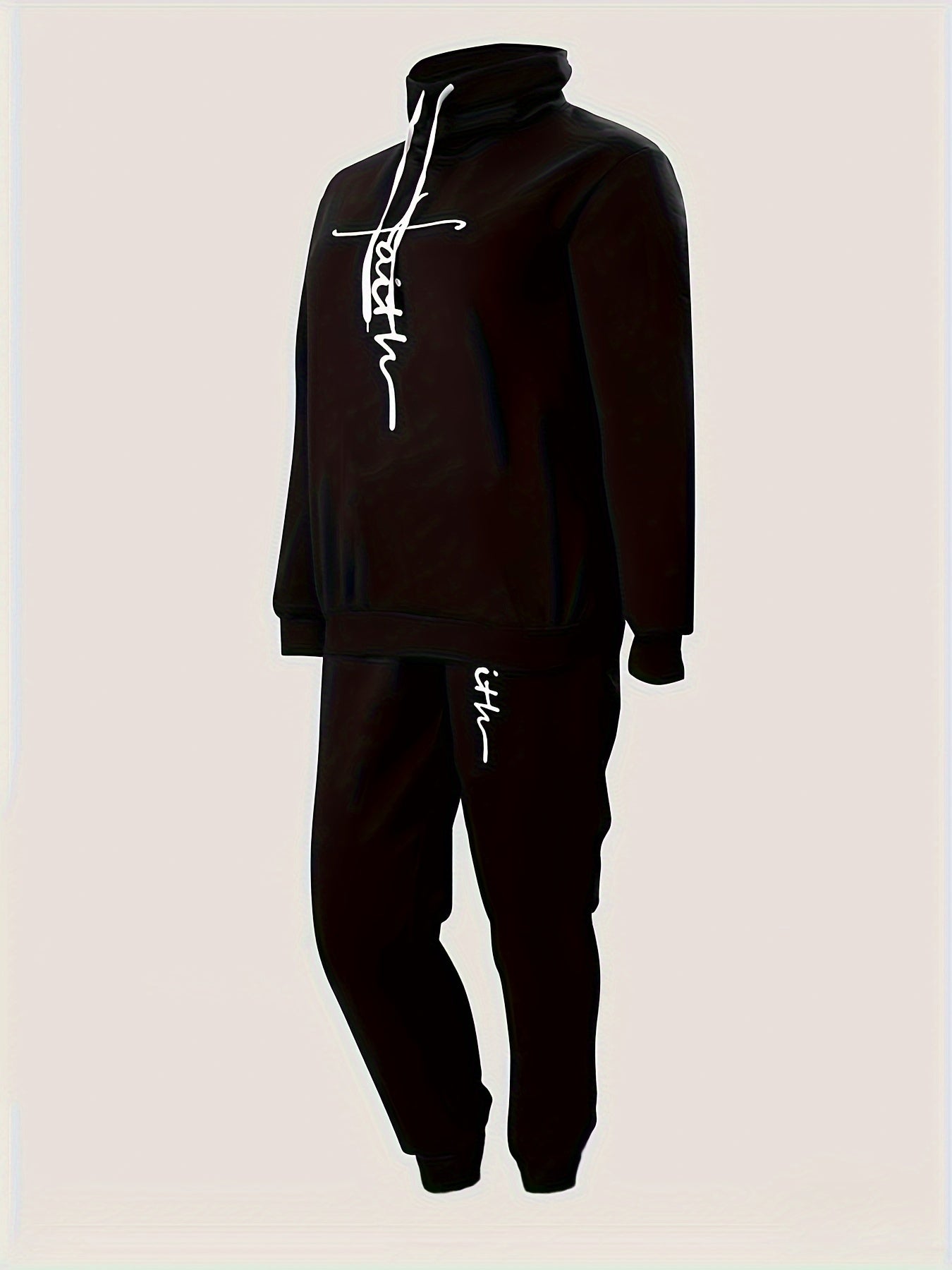  Women's Letter Print Hoodie & Pants Set