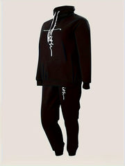 Women's Letter Print Hoodie & Pants Set