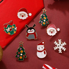 Men's Christmas Pattern Red Alloy Pin