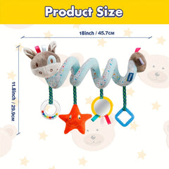 Baby Car Seat Toys Stroller Mobile Toy For Boys Girls Spiral Hanging Plush Toys