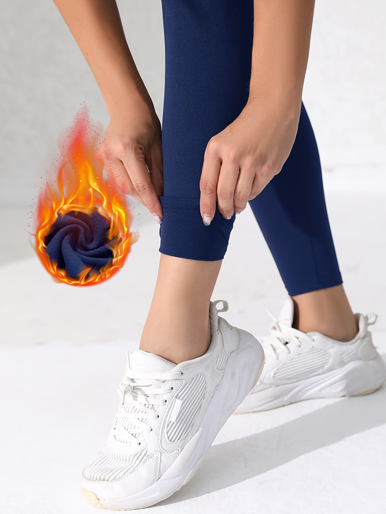Warm Fleece Lined Leggings High Waist Tummy Control Slimming Active Wear