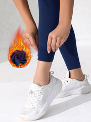 Warm Fleece Lined Leggings High Waist Tummy Control Slimming Active Wear