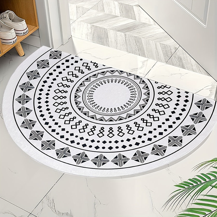 Moroccan Element Doormat Semi Circular Area Rug