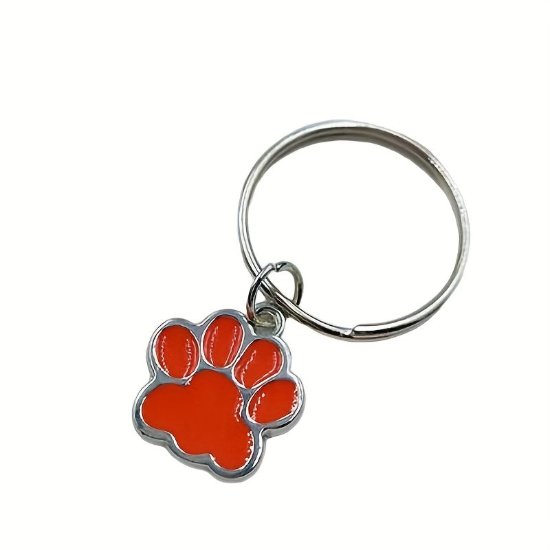 Cartoon Cat Dog Paw Enamel Keychain Animal Key Ring Purse Bag Charm