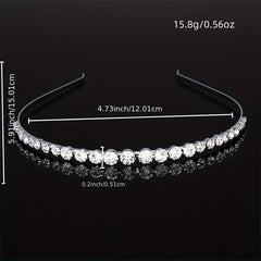 Rhinestone Decor Headband Metal Head Hoop Skinny Hair Band Glitter Headdress