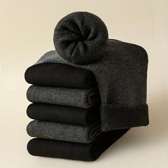 5 Pairs Men's Thick Velvet Winter Snow Socks