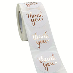 500pcs Rose Foil Thank You Stickers for Business Decoration