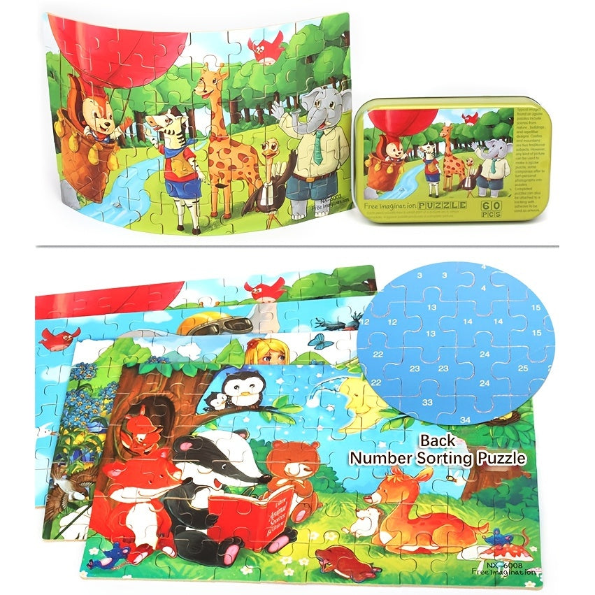 60pcs Cartoon Jigsaw Puzzle for Kids Educational Toys