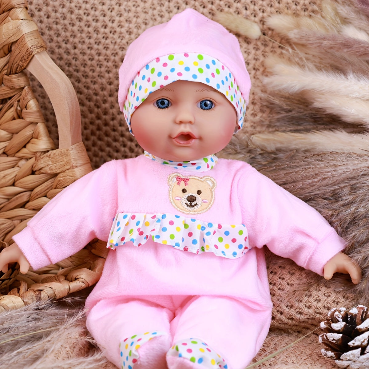 13 Inch Lifelike Reborn Doll with Outfit Sets for Holidays