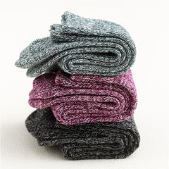 5 Pairs Casual Solid Socks Thick Knit All match Socks Women's Stockings