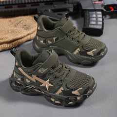 Boy's Camo Military Style Sneakers Comfy Soft Sole Shoes