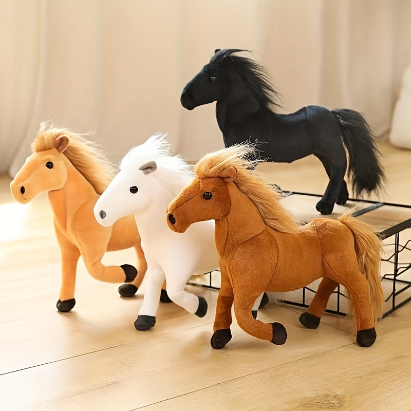 Horse Plush Toy Simulation Pony Doll Soft Stuffed Animal Doll Toy