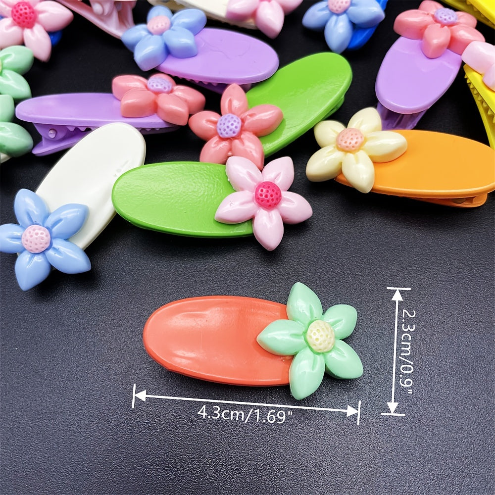 10pcs Flower Hair Clip Barrette Y2K Hair Slides Non Slip Accessory