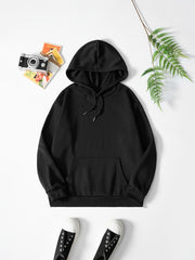 Purple Butterfly Drawstring Hooded Sweater