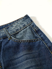  Distressed High Rise Loose Fit Jeans