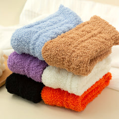 6 Pairs Fuzzy Socks Warm & Cozy Women's Stockings