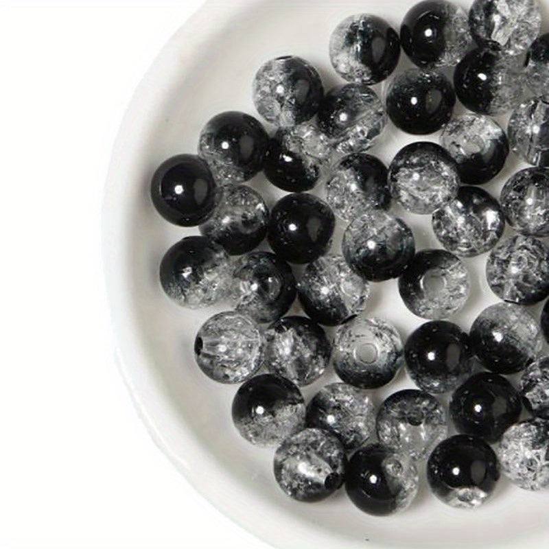 40pcs Cracked Glass Beads Crystal Loose Beads for Jewelry Making