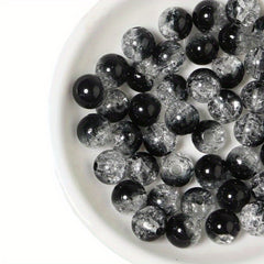 40pcs Cracked Glass Beads Crystal Loose Beads for Jewelry Making