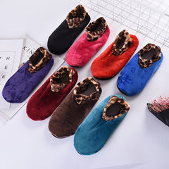 Leopard Thermal Non Slip Socks for Women - Slipper Socks for Yoga Dance
