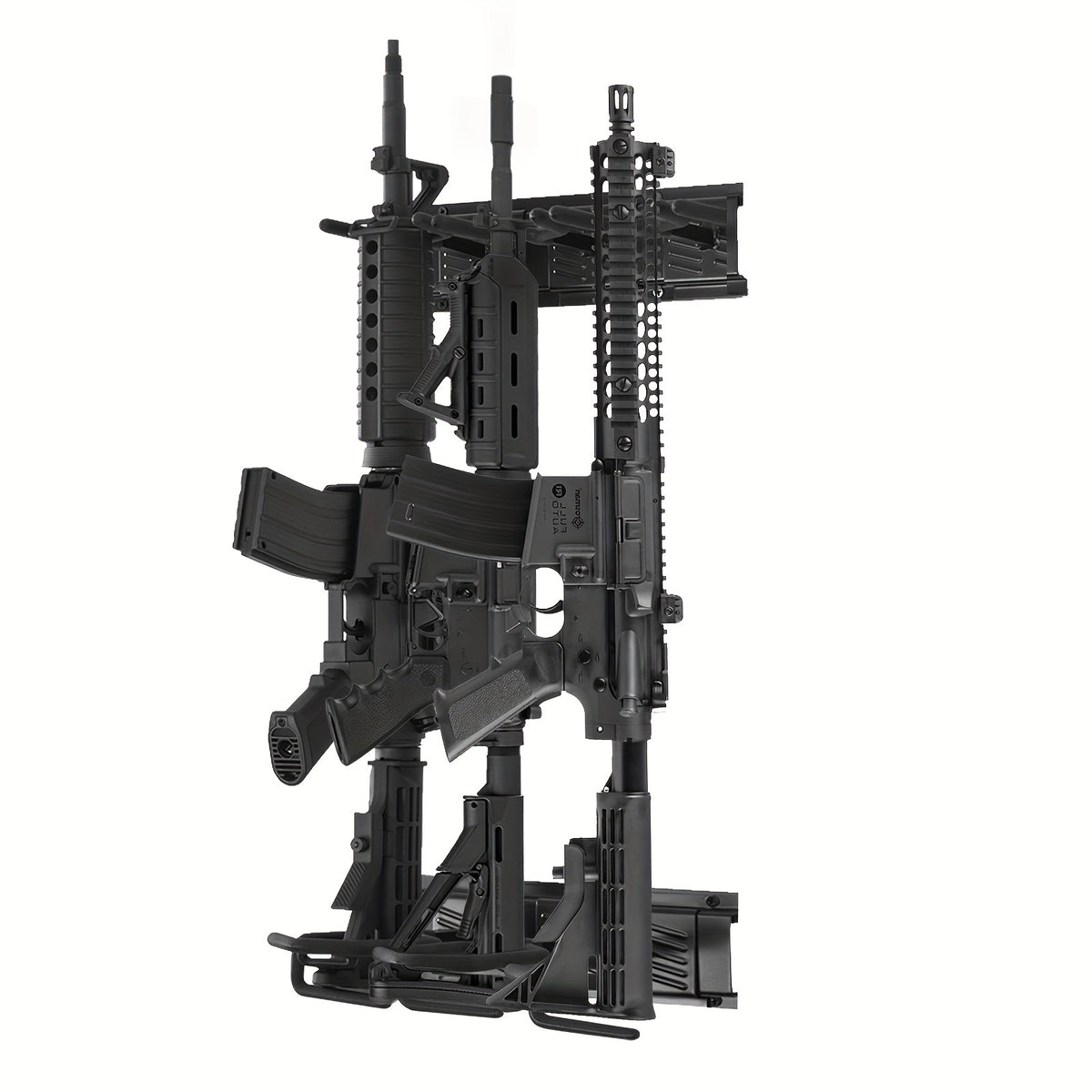 Heavy Duty Wall Mount Steel Rack with 3 Slots, Holds Up to 72.57 KG