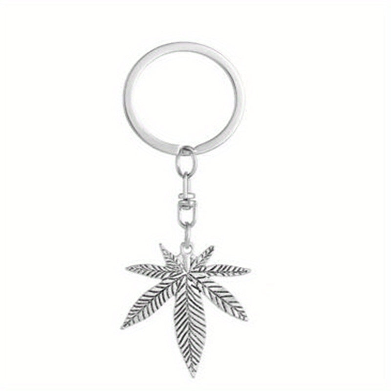 Maple Leaves Keychain Plant Key Chains Purse Bags Keyrings Key Holder Women
