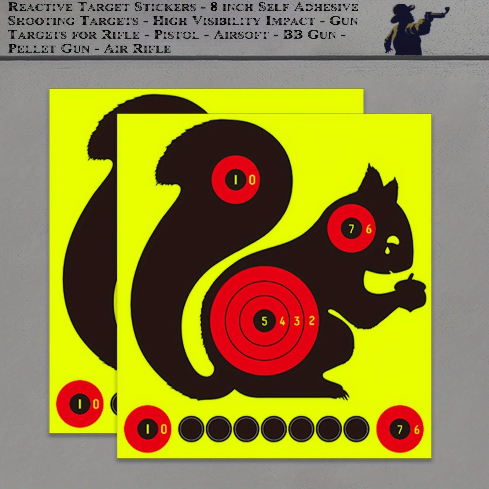 25pcs Squirrel Style 20 32 Cm Shooting Targets Self Adhesive Highly Visibility