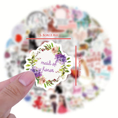 60pcs Wedding Celebration Stickers Waterproof Vinyl Stickers