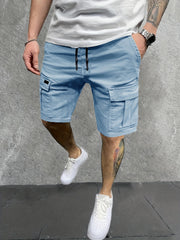 Men's Casual Cargo Shorts Drawstring Waist for Summer
