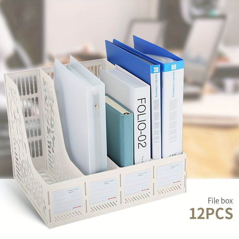 12pcs Desktop Magazine Racks File Organizer File Holder Desktop File Holder
