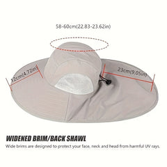 Unisex Mesh Sun Hat With Neck Flap Wide Brim Boonie Hat For Hiking Fishing