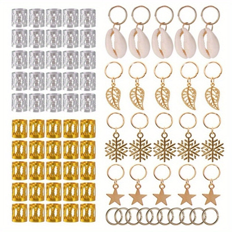 80 Pcs Hair Jewelry Rings Aluminum Dreadlocks Braid Rings Adjustable