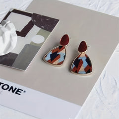 Irregular Patch Earrings Light Sense Square Round Face Jewelry