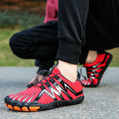 Women's Striped Graphic Lace-up Running Shoes