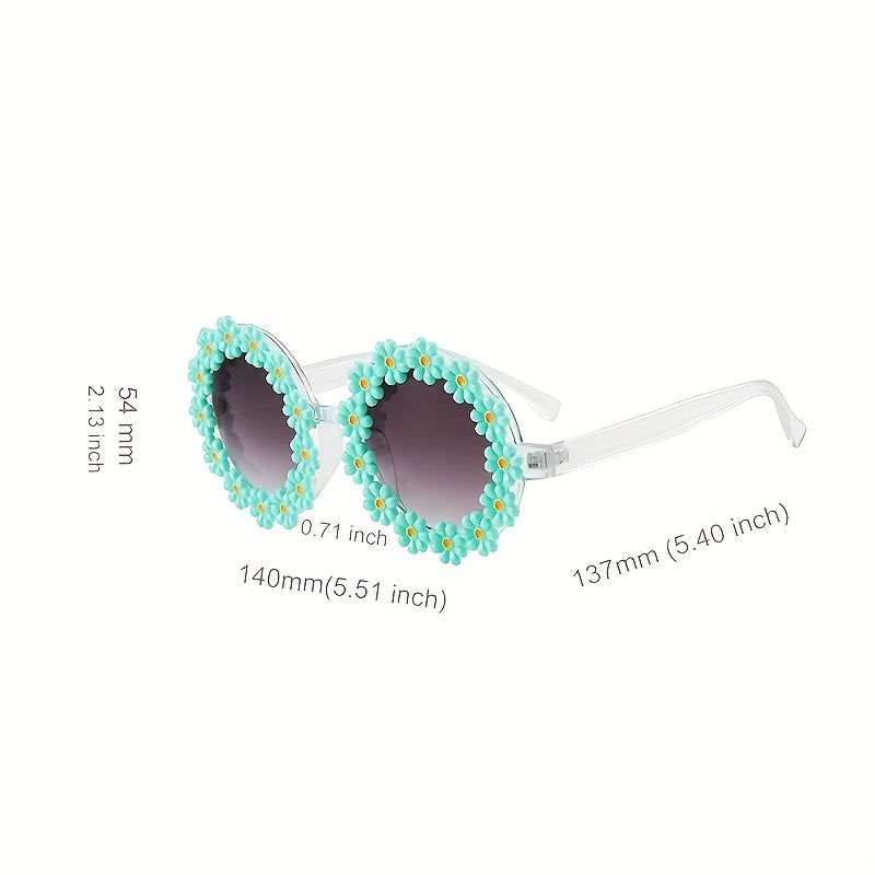 Daisy Round Frame Sunglasses Gradient Lens Clear Frame Glasses