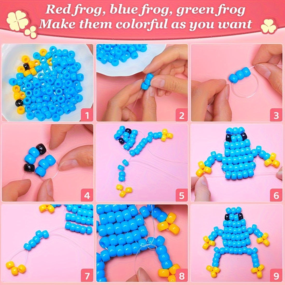 2000pcs 24 Grids Barrel Beads DIY Bead Bracelet Set