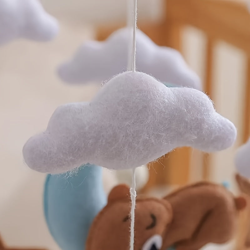 Baby Sheep Bed Bell Animal Shape Toy with Plush Bear