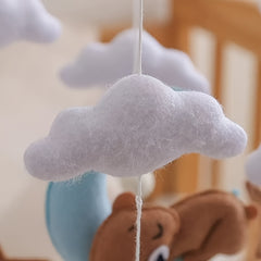 Baby Sheep Bed Bell Animal Shape Toy with Plush Bear