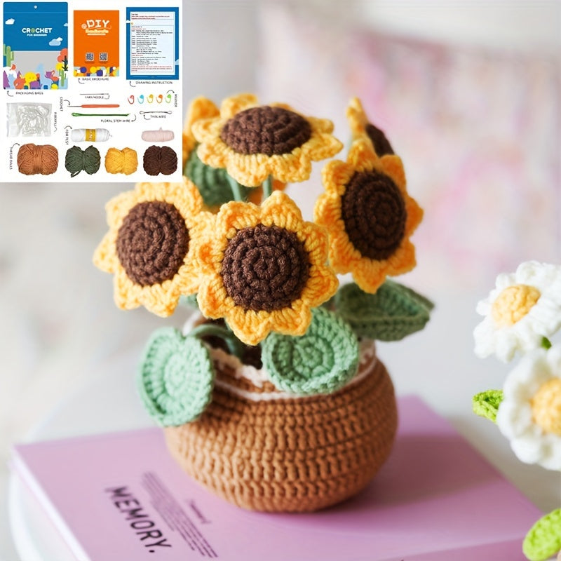Arrival DIY Crochet Material Pack Wool Thread Flower Ornament Accessories