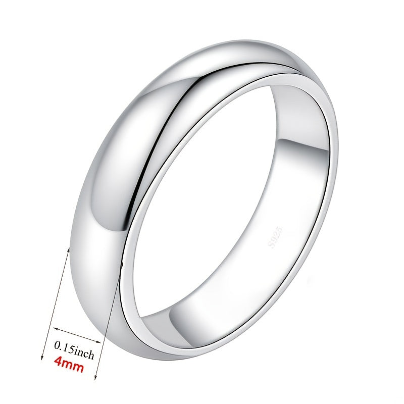 Men's Silver Stainless Steel Ring Wedding Bands Couple's Faux Jewelry
