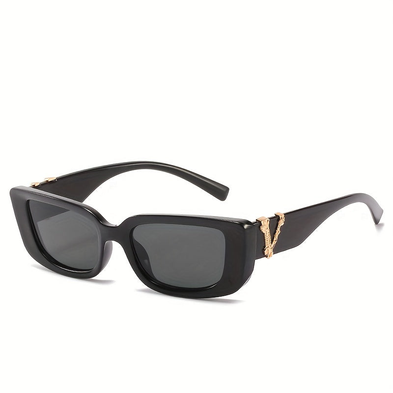 Men's Retro Rectangle Frame Sunglasses UV 400 Protection